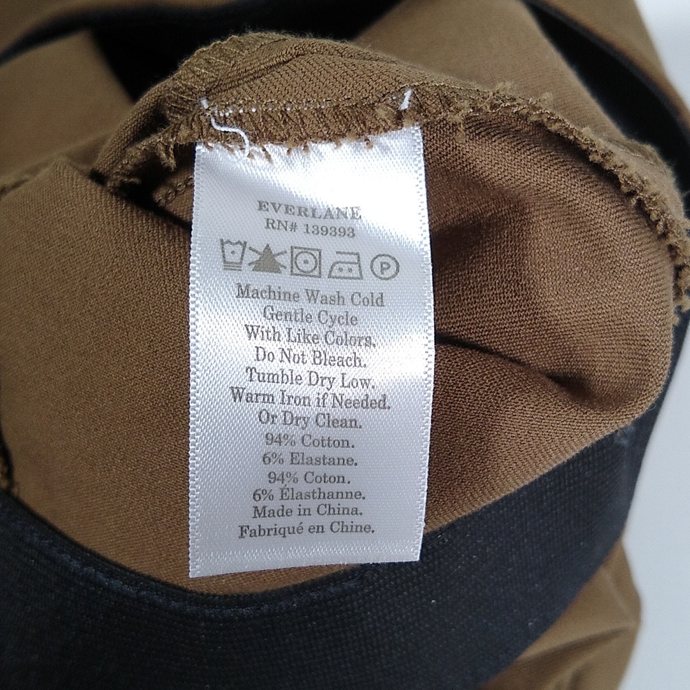Everlane Side Zip Stretch Cotton Pants olive green 8 - Picture 9 of 9
